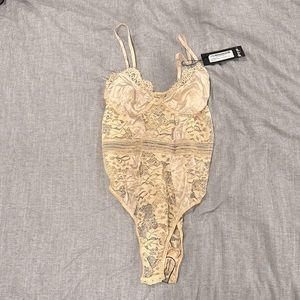 Satin Lace Bodysuit NWT